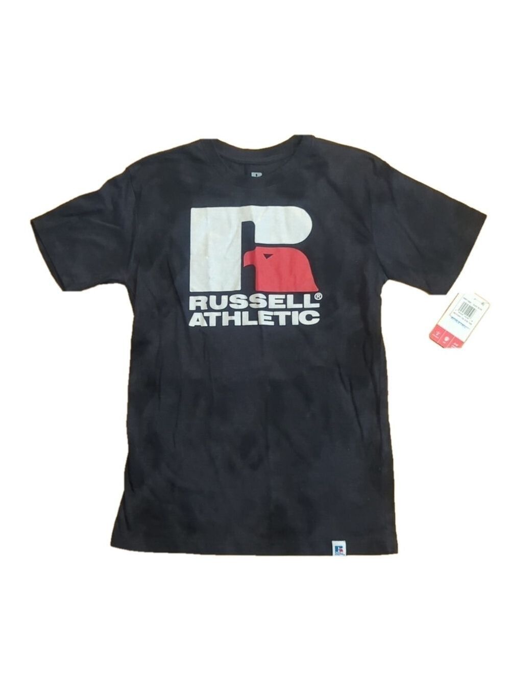 Russell Athletic Black Tie Dye Logo Graphic T-Shirt Small